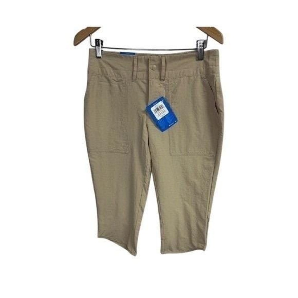 NWT Columbia Women's Capri Pants XS Beige Khaki Nylon Outdoor Hiking